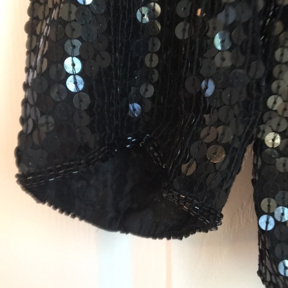 I.Magnin Sequin pure Silk Blouse - Picture 4 of 7